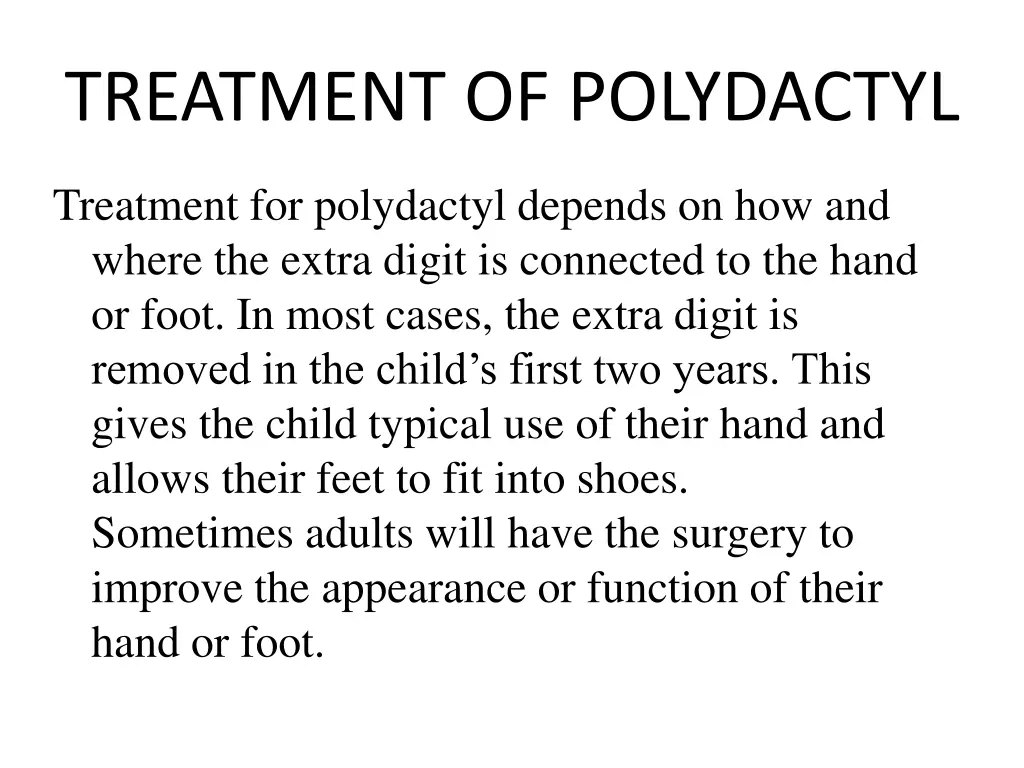 treatment of polydactyl