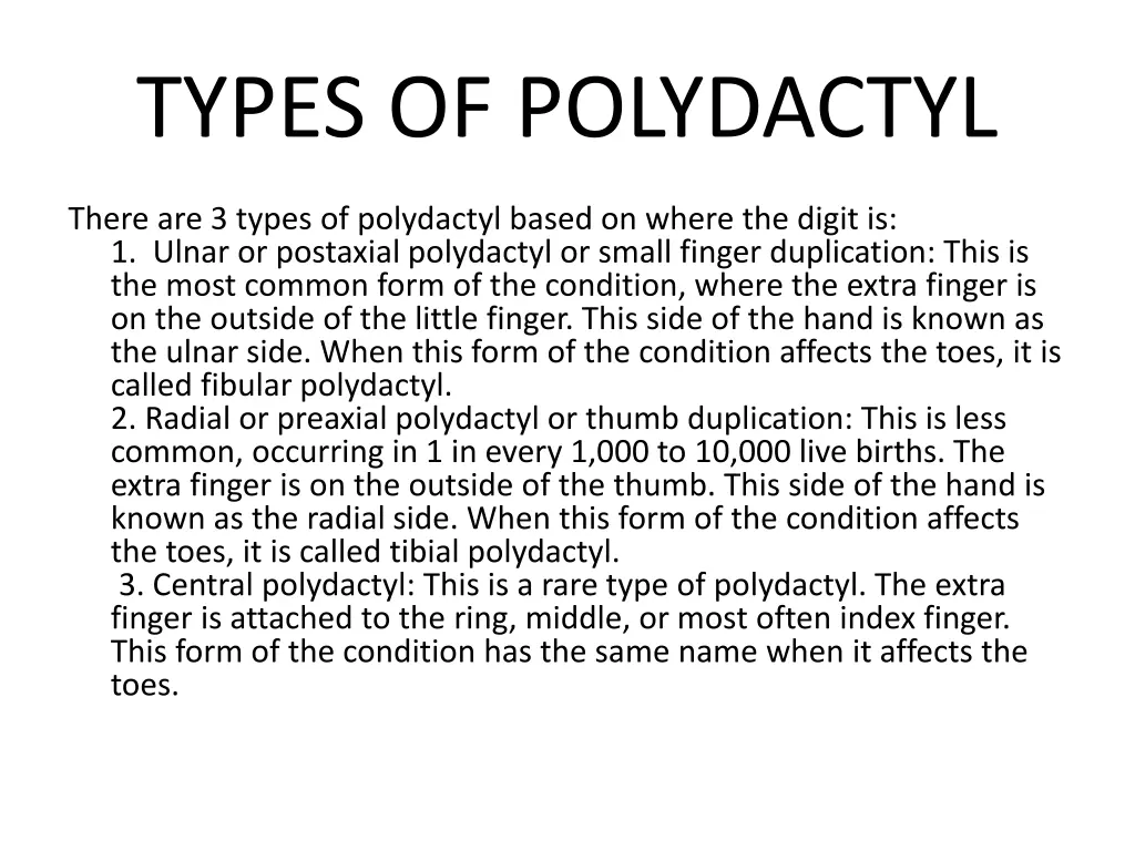 types of polydactyl 1