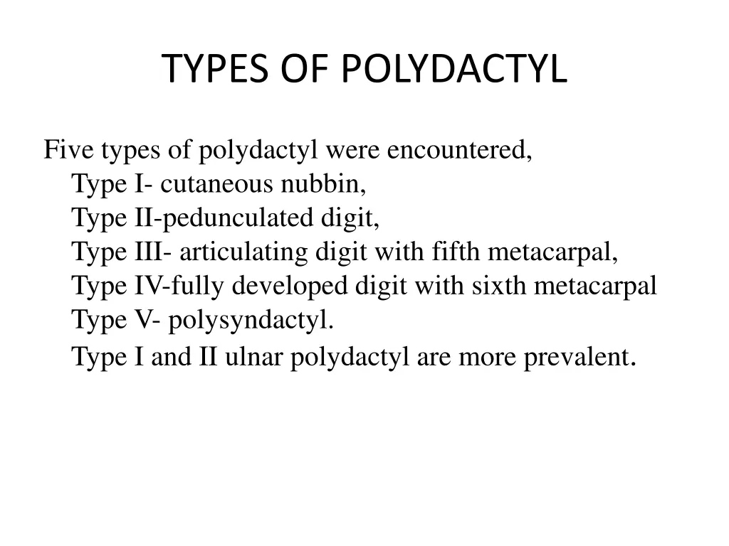 types of polydactyl