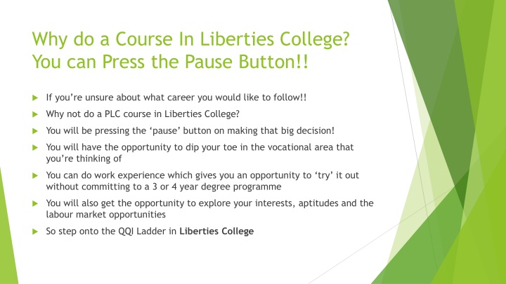 why do a course in liberties college