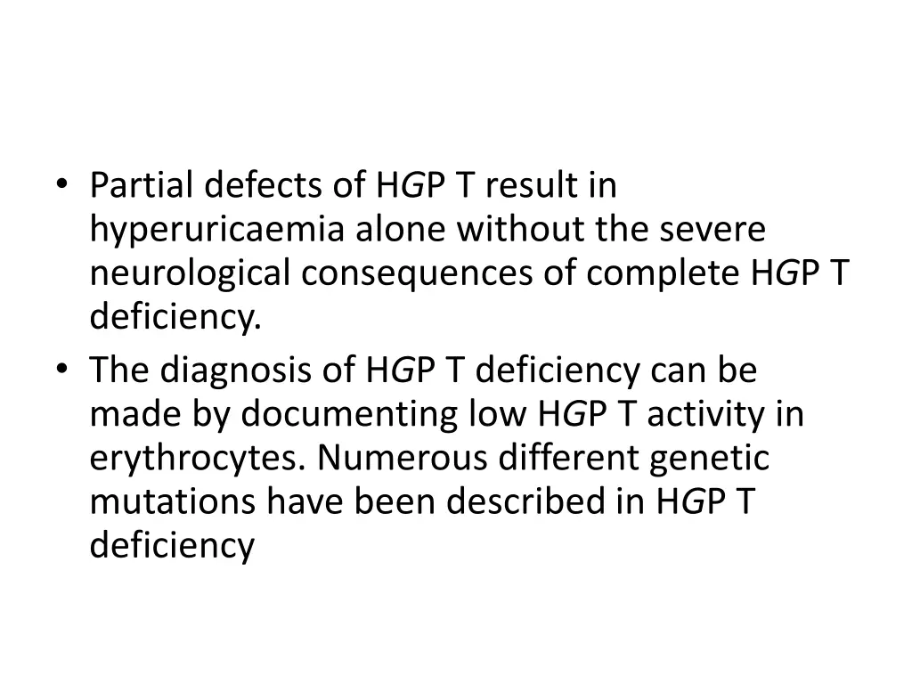 partial defects of h g p t result