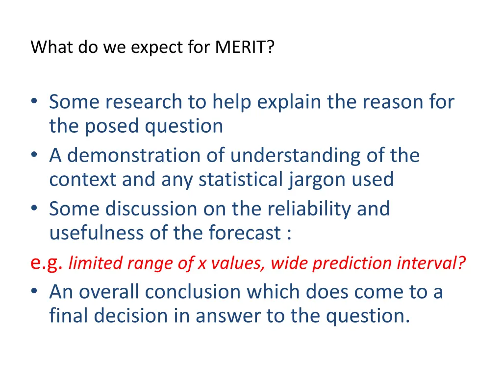 what do we expect for merit