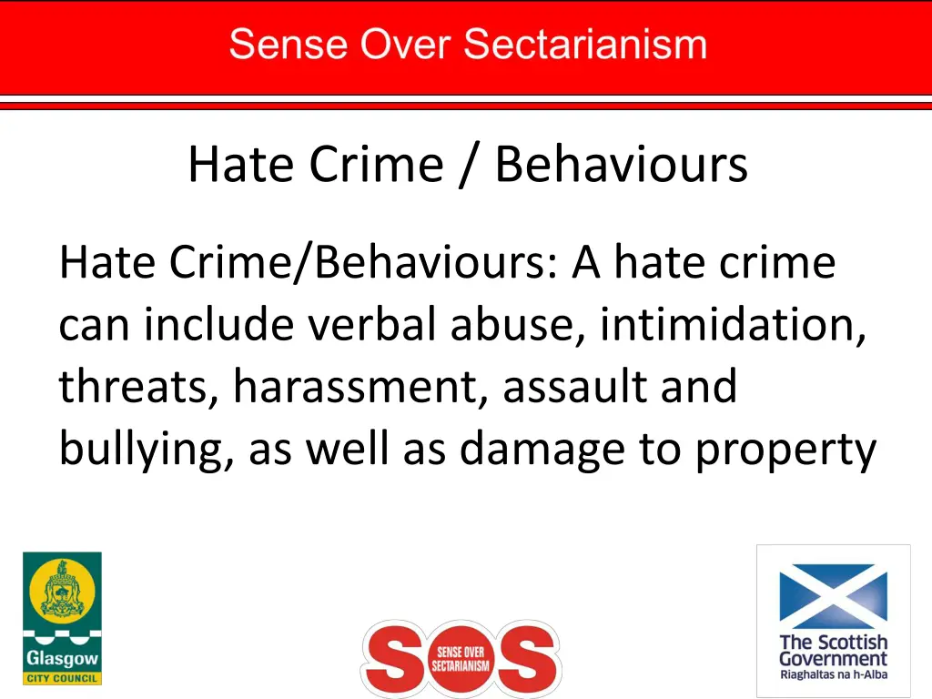 hate crime behaviours