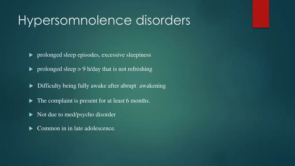 hypersomnolence disorders