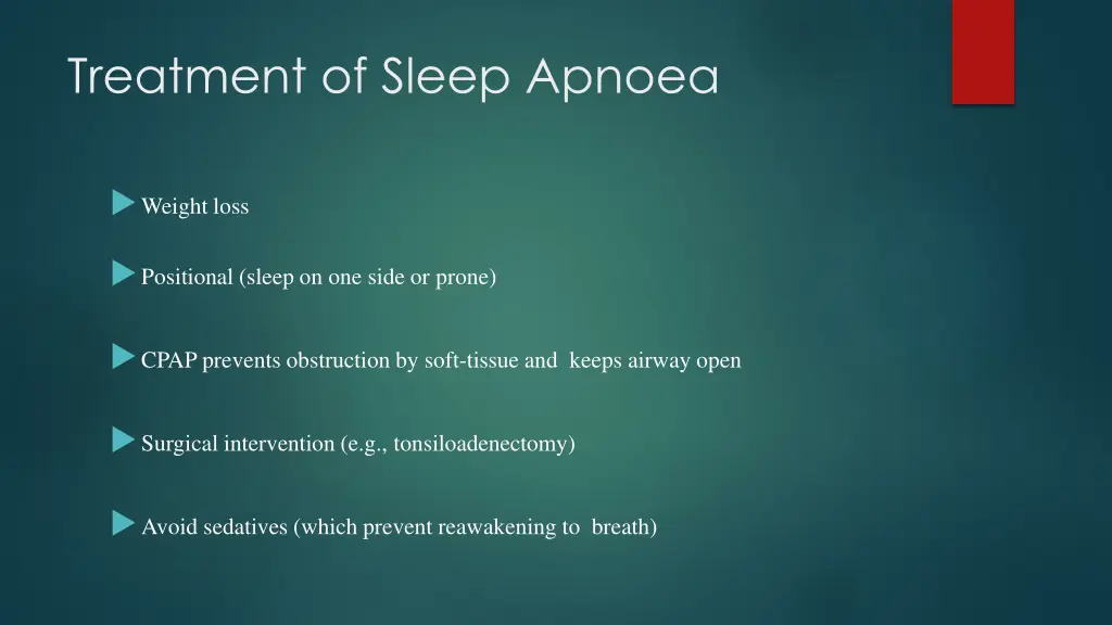 treatment of sleep apnoea