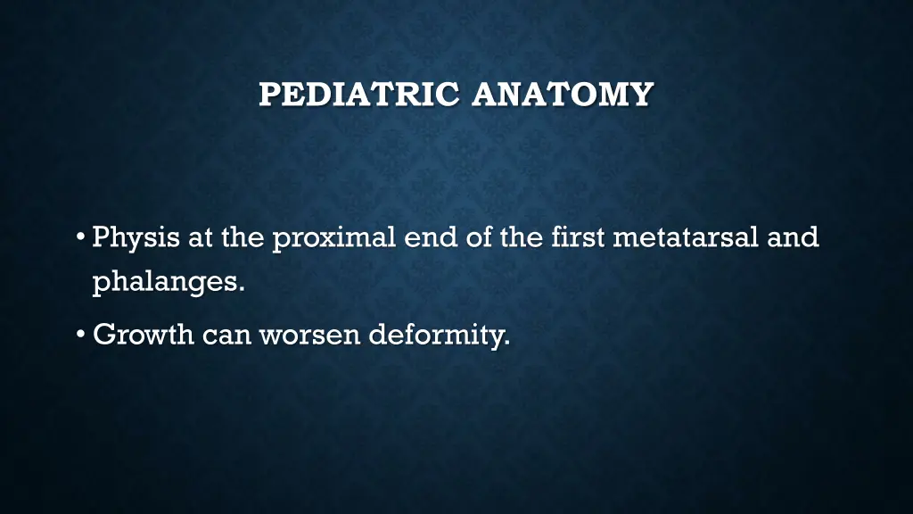 pediatric anatomy