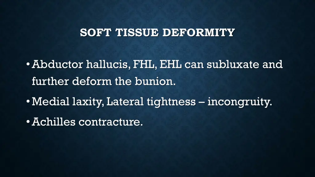 soft tissue deformity