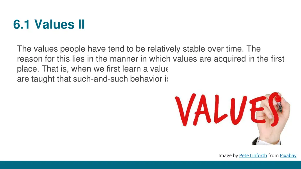 6 1 values ii