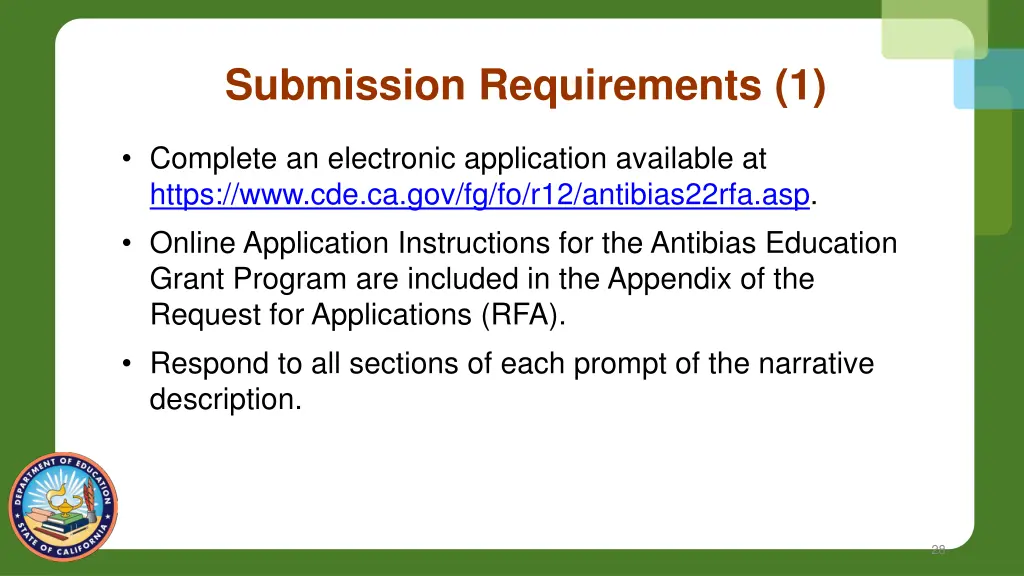 submission requirements 1