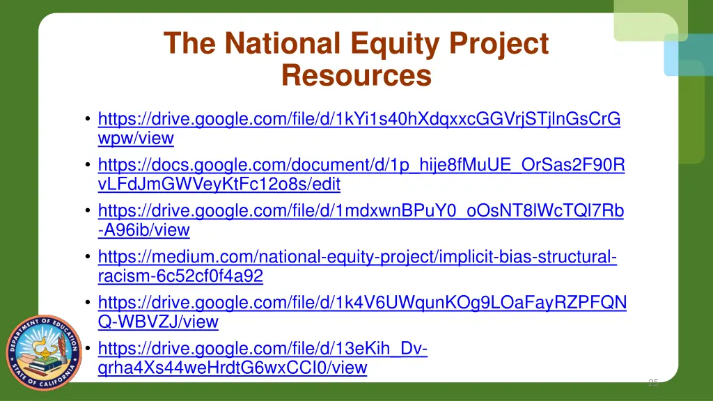 the national equity project resources