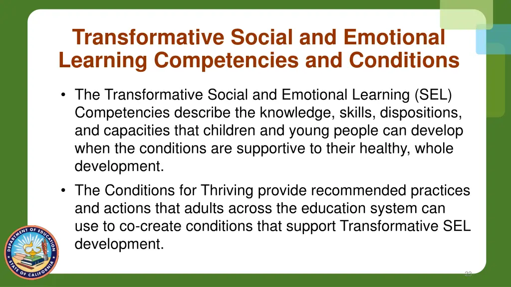 transformative social and emotional learning