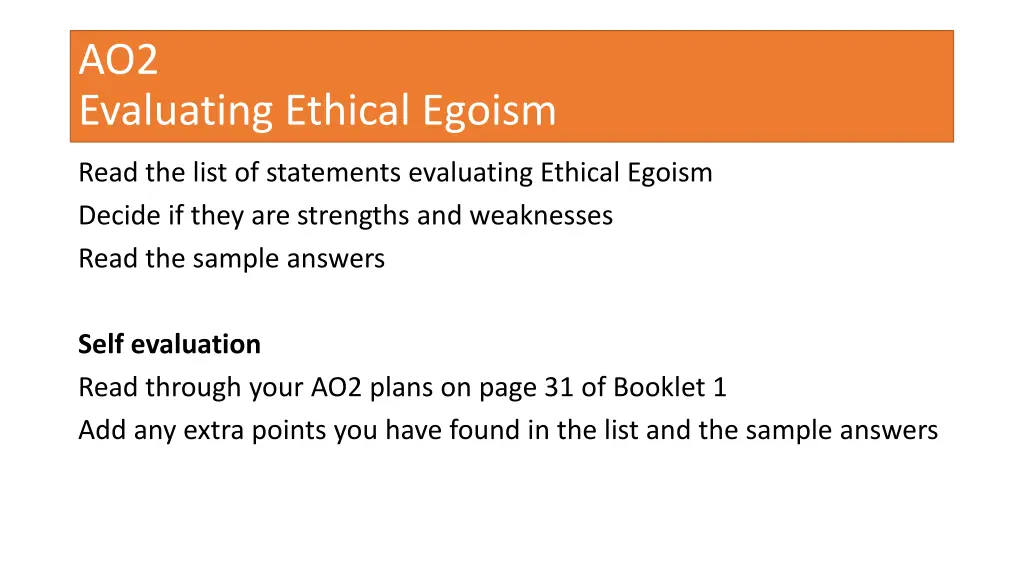 ao2 evaluating ethical egoism