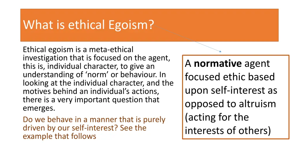 what is ethical egoism