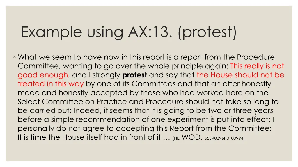 example using ax 13 protest