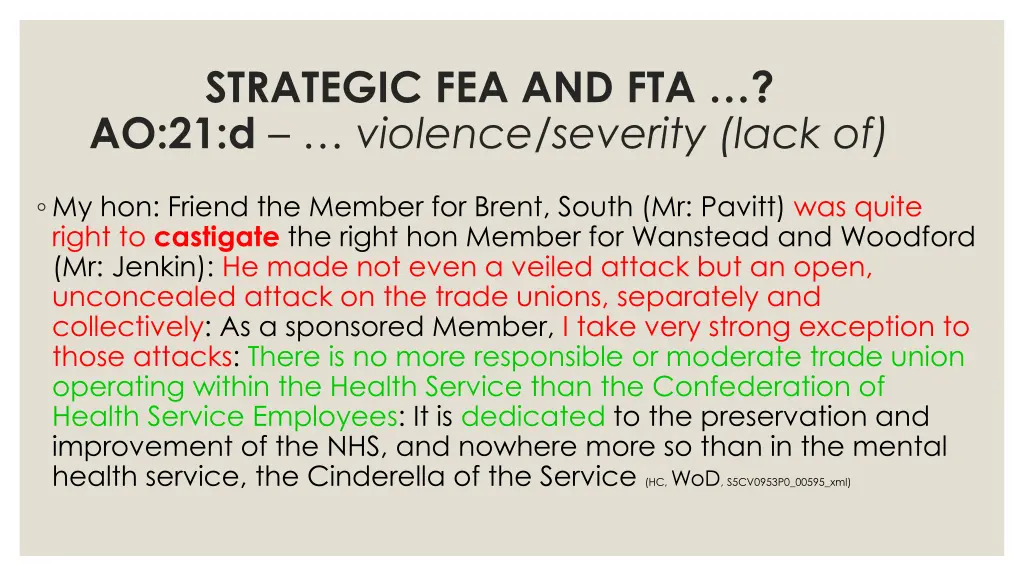 strategic fea and fta ao 21 d violence severity