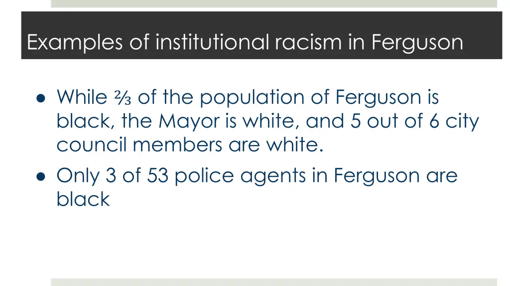 examples of institutional racism in ferguson