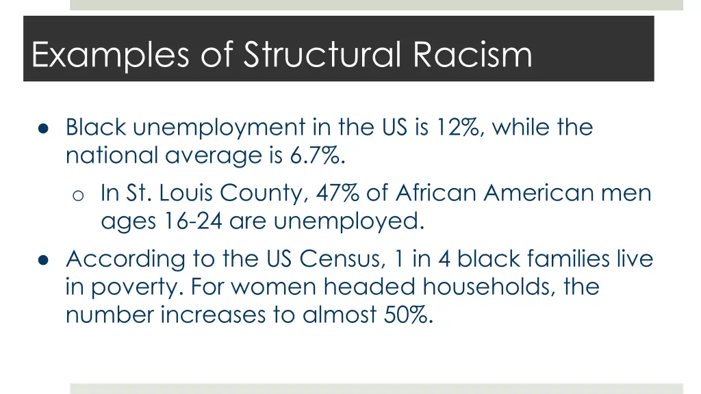 examples of structural racism