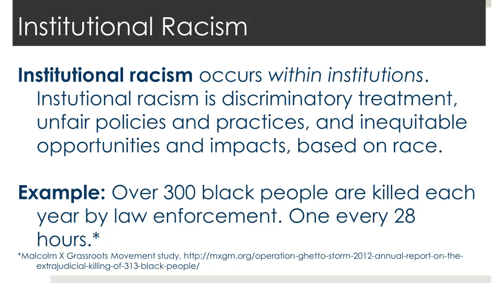 institutional racism