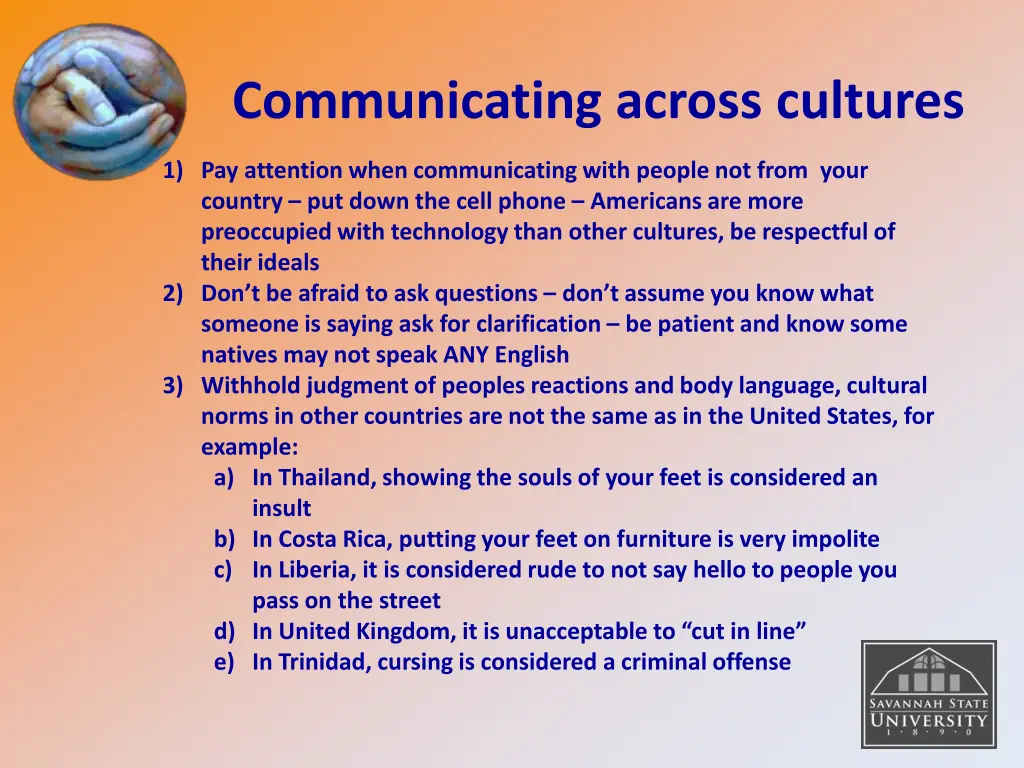 communicating across cultures