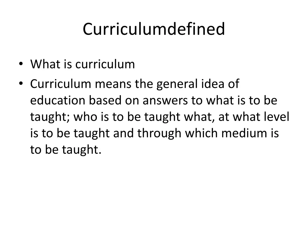 curriculumdefined