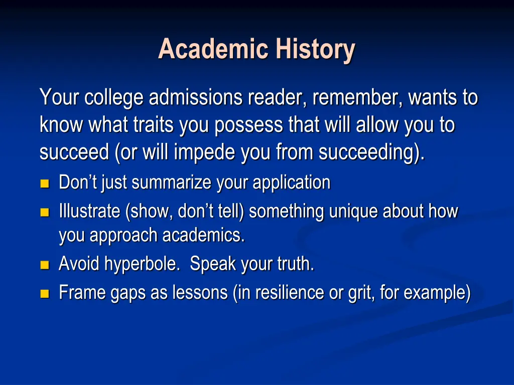 academic history