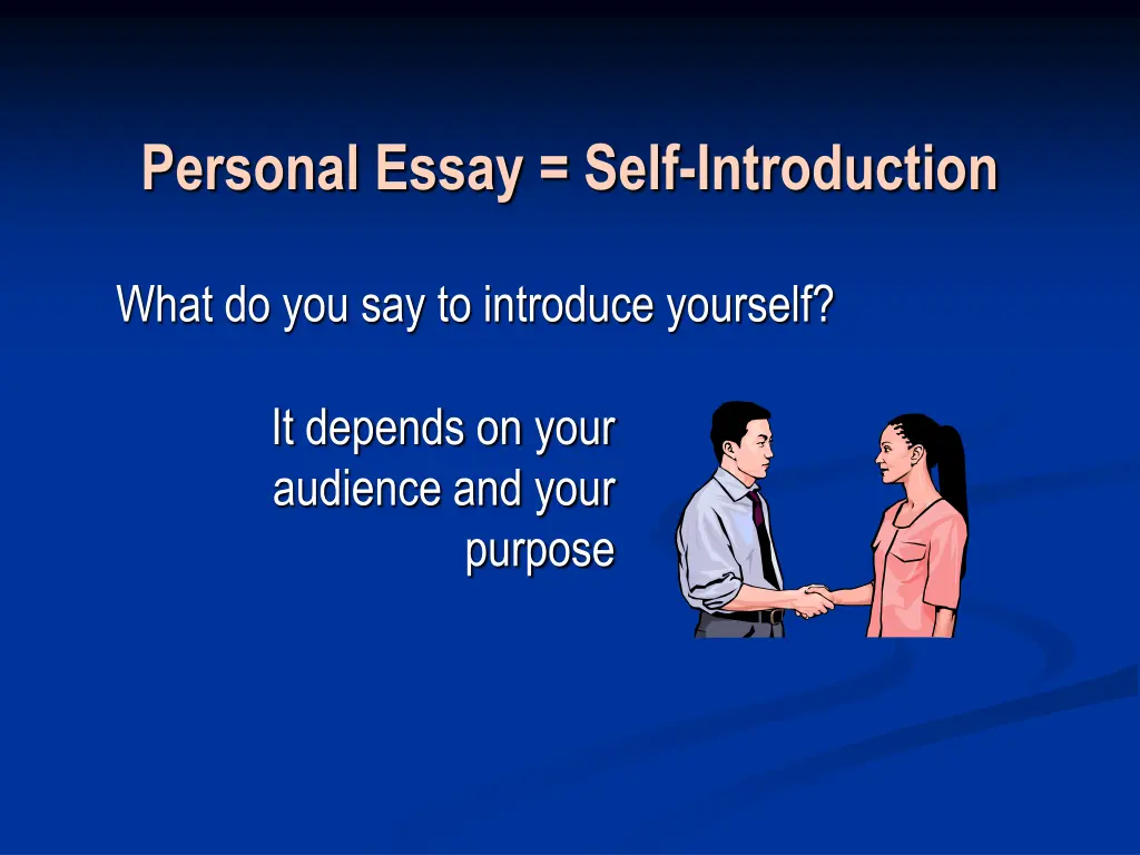 personal essay self introduction