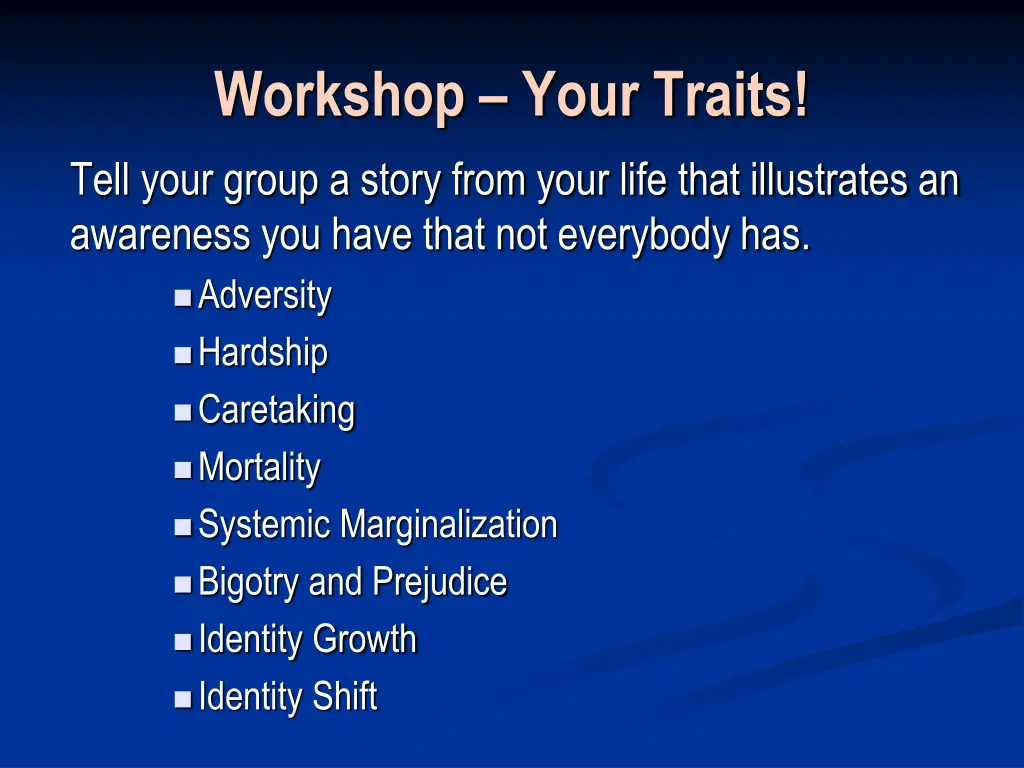 workshop your traits 1