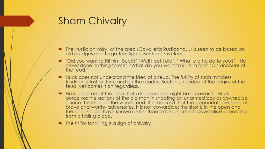 sham chivalry