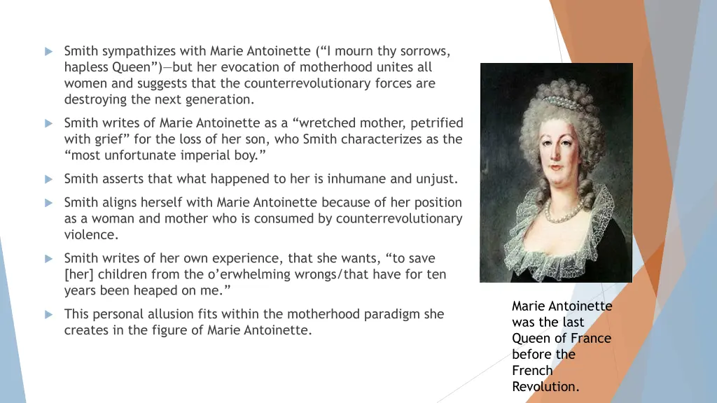 smith sympathizes with marie antoinette i mourn