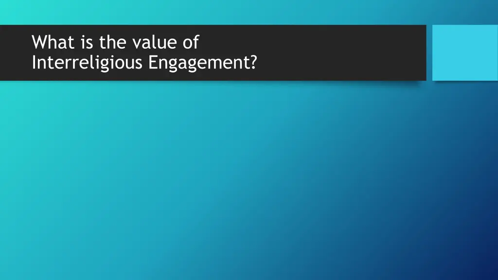 what is the value of interreligious engagement