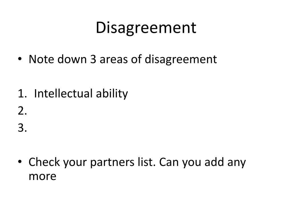 disagreement