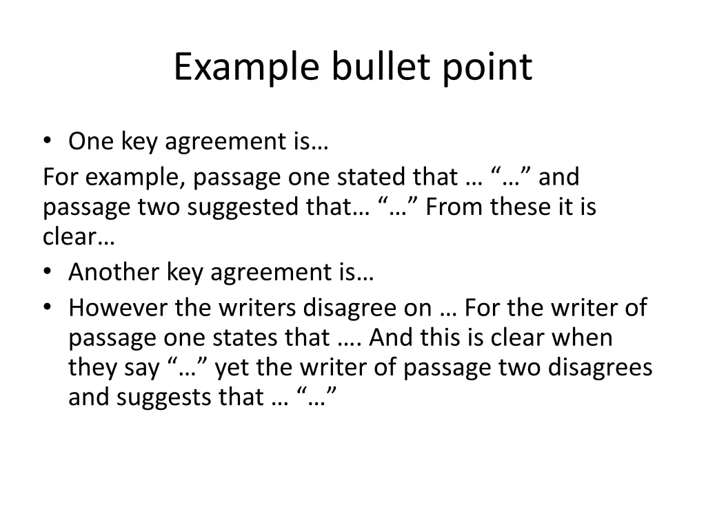 example bullet point