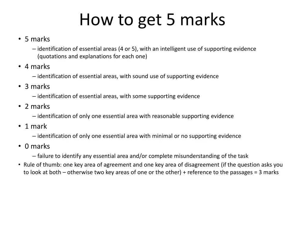 how to get 5 marks