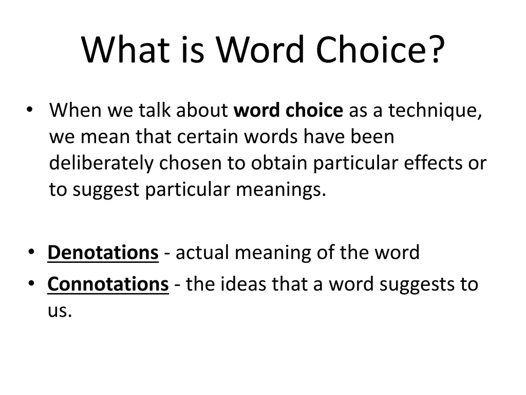 what is word choice