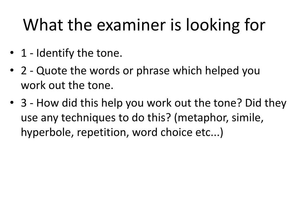 what the examiner is looking for 4