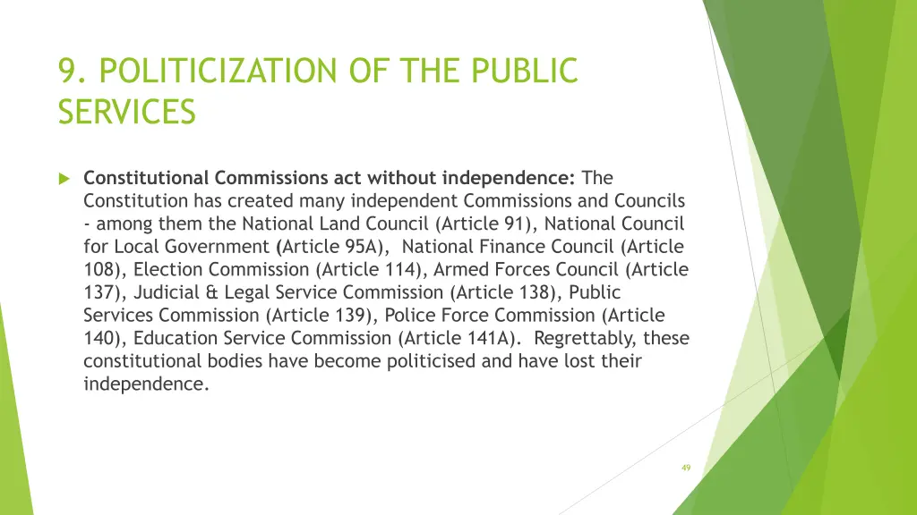 9 politicization of the public services