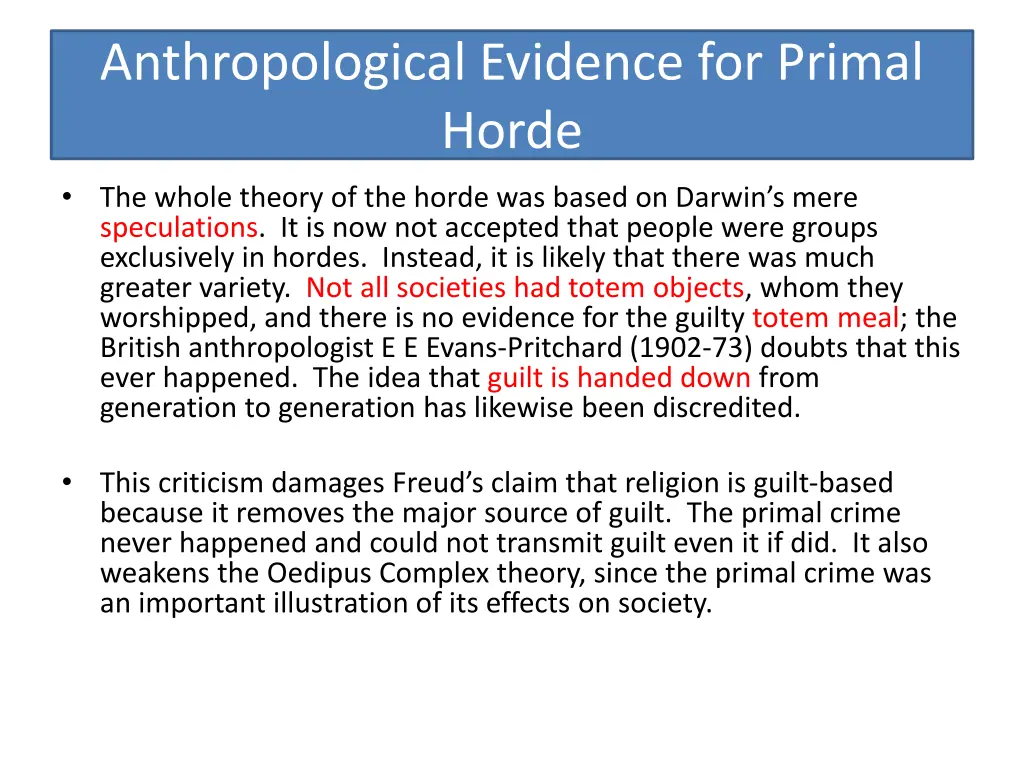 anthropological evidence for primal horde