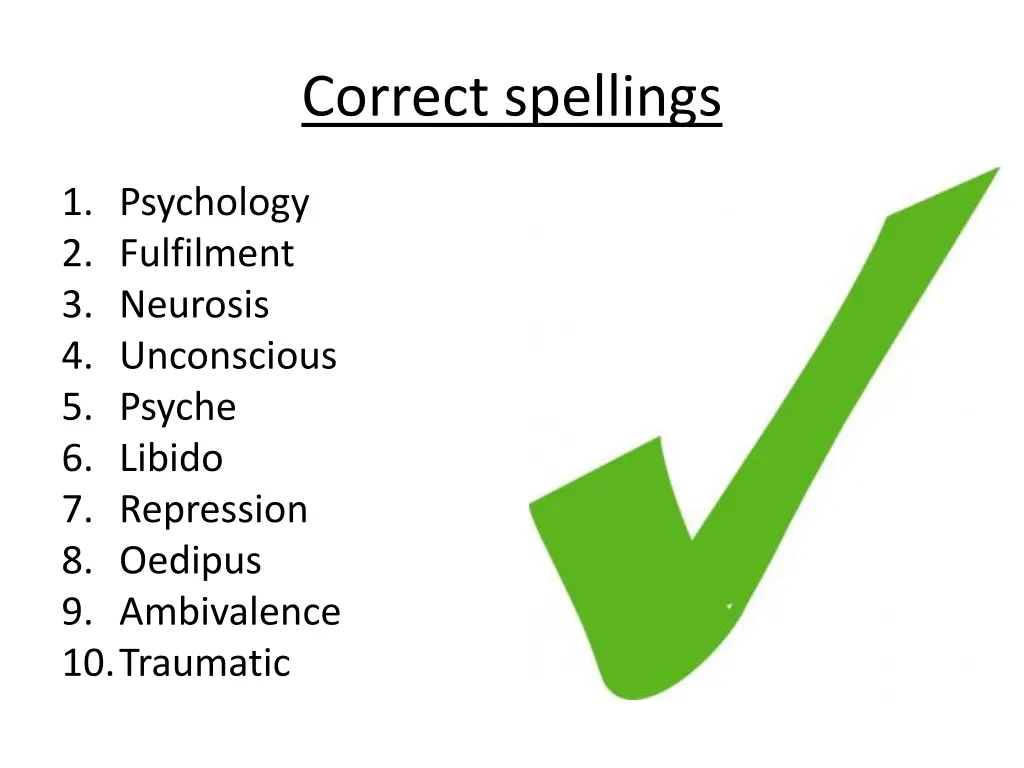 correct spellings