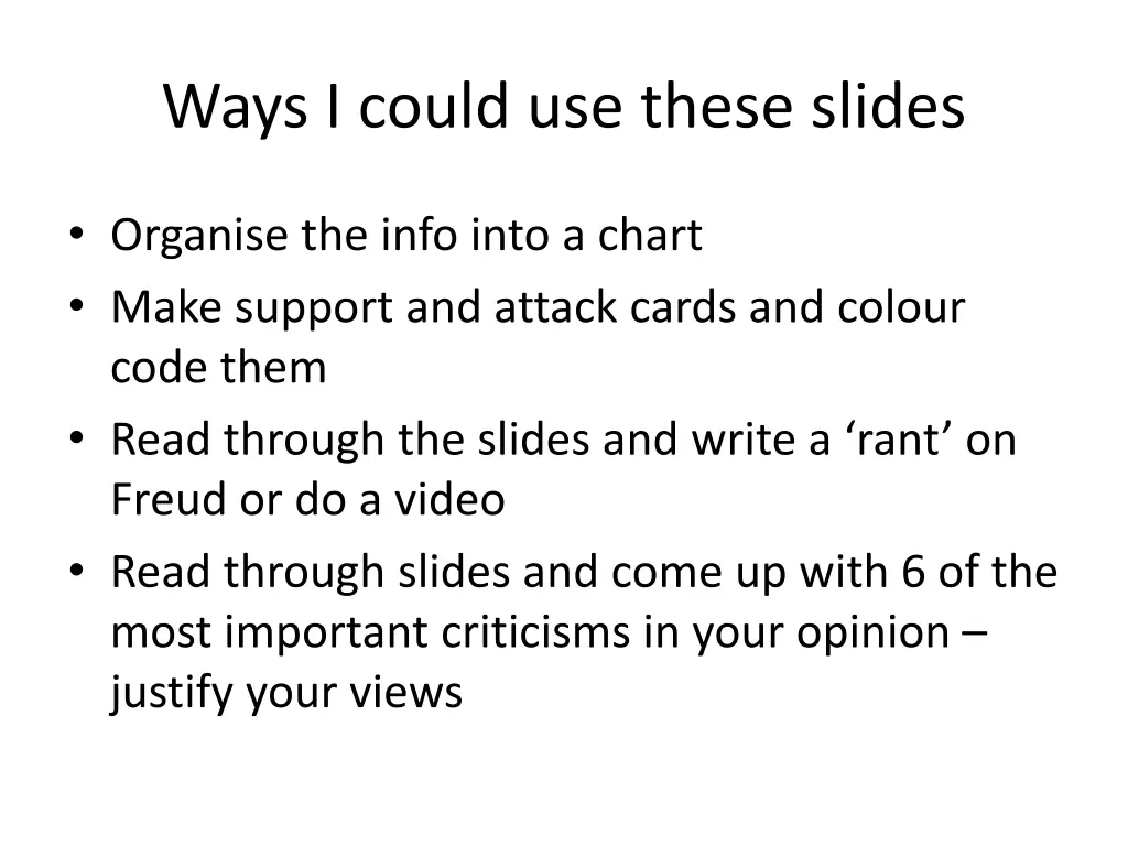 ways i could use these slides