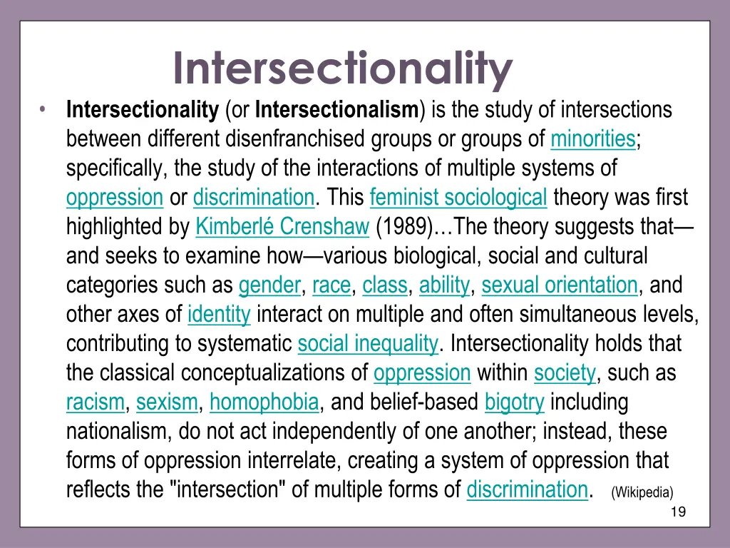 intersectionality intersectionality