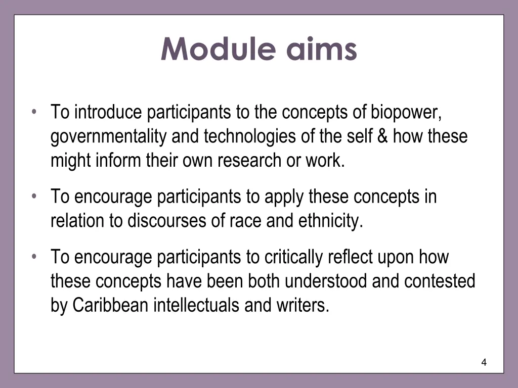 module aims