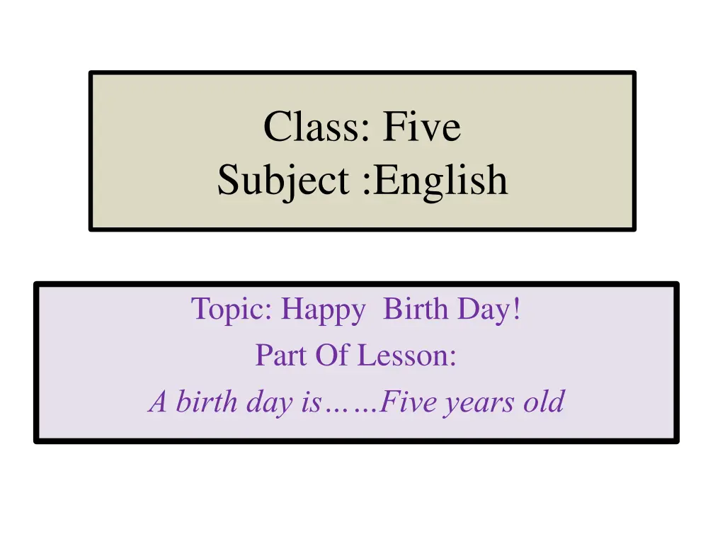 class five subject english