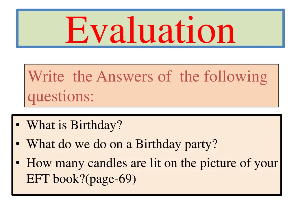 evaluation