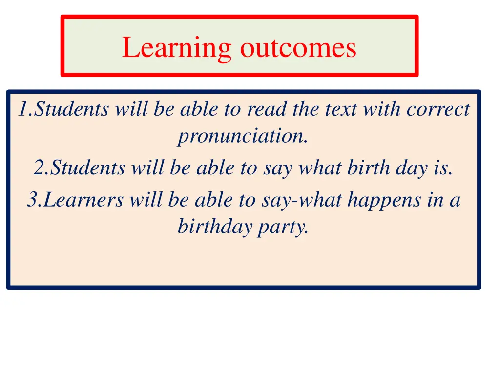 learning outcomes