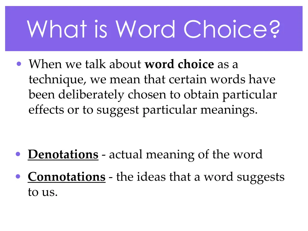 what is word choice