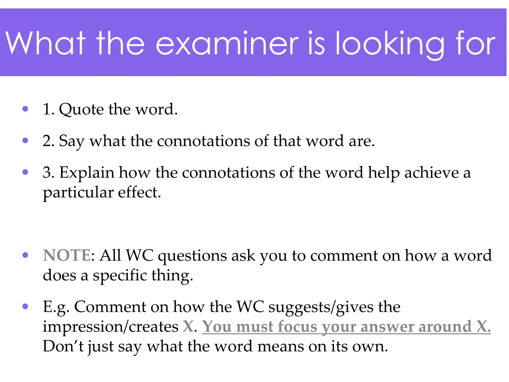 what the examiner is looking for 1