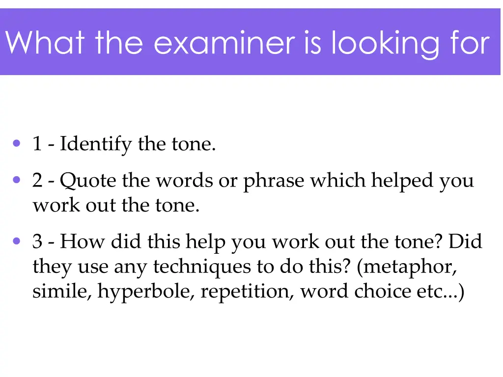 what the examiner is looking for 5