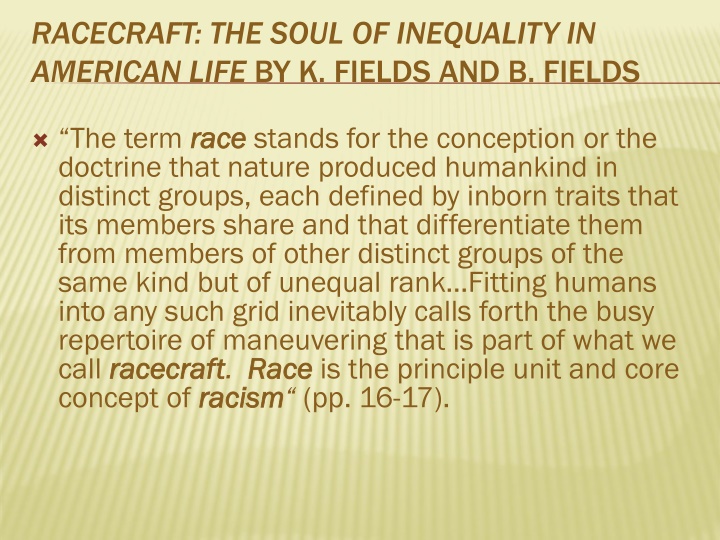 racecraft the soul of inequality in american life