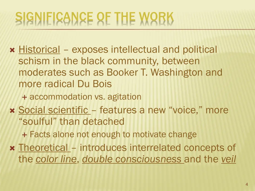 significance of the work