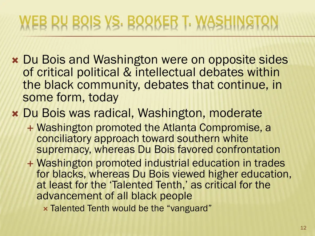 web du bois vs booker t washington